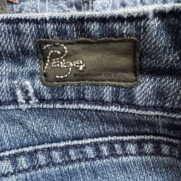 PAIGE DENIM Laurel Canyon Y2K Low Rise Flare Denim Jeans Cotton Spandex Sz 27 - Picture 7 of 7